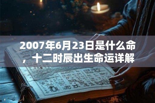2007年6月23日是什么命，十二时辰出生命运详解