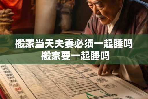 搬家当天夫妻必须一起睡吗 搬家要一起睡吗