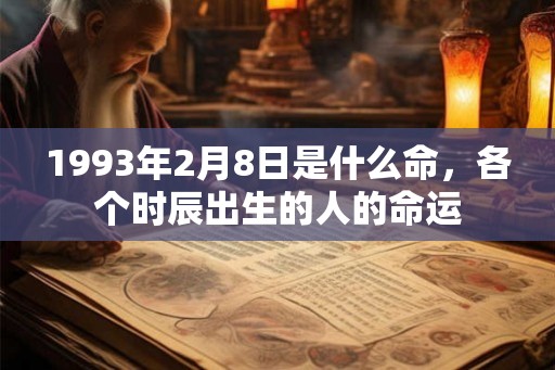 1993年2月8日是什么命，各个时辰出生的人的命运