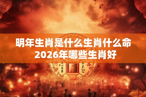 明年生肖是什么生肖什么命  2026年哪些生肖好