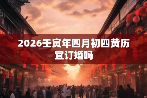 2026壬寅年四月初四黄历宜订婚吗 2026壬寅年四月初四黄历宜订婚吗