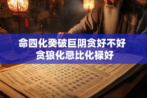 命四化癸破巨阴贪好不好  贪狼化忌比化禄好