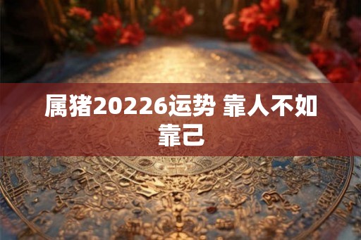 属猪20226运势 靠人不如靠己