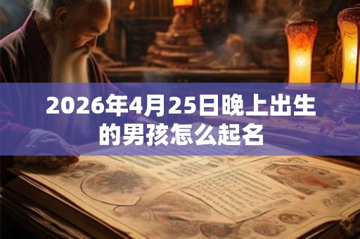 2026年4月25日晚上出生的男孩怎么起名