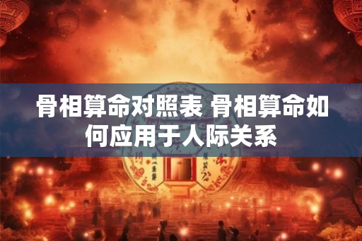 骨相算命对照表 骨相算命如何应用于人际关系