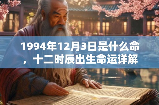 1994年12月3日是什么命，十二时辰出生命运详解