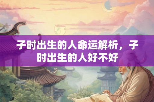 子时出生的人命运解析，子时出生的人好不好