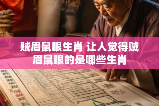 贼眉鼠眼生肖 让人觉得贼眉鼠眼的是哪些生肖