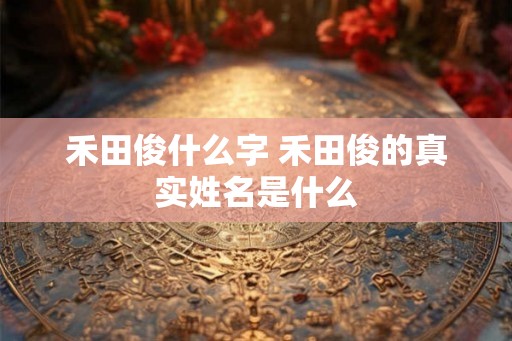 禾田俊什么字 禾田俊的真实姓名是什么