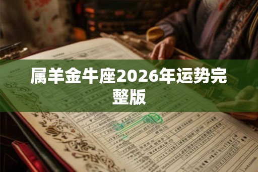 属羊金牛座2026年运势完整版