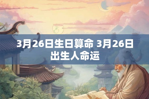 3月26日生日算命 3月26日出生人命运