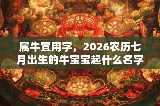 属牛宜用字，2026农历七月出生的牛宝宝起什么名字？