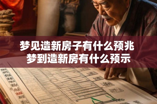 梦见造新房子有什么预兆 梦到造新房有什么预示 梦见造新房子有什么预兆 梦到造新房有什么预示