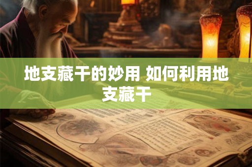 地支藏干的妙用 如何利用地支藏干 地支藏干的妙用 如何利用地支藏干