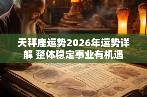 天秤座运势2026年运势详解 整体稳定事业有机遇