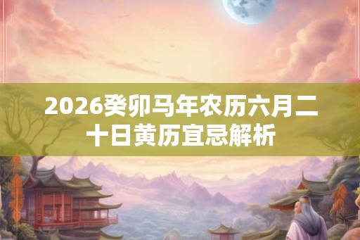 2026癸卯马年农历六月二十日黄历宜忌解析