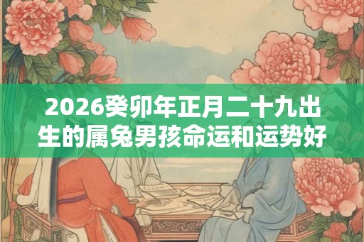 2026癸卯年正月二十九出生的属兔男孩命运和运势好吗？