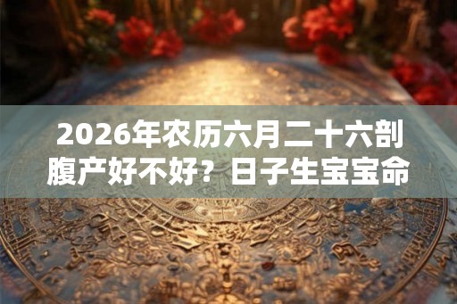 2026年农历六月二十六剖腹产好不好？日子生宝宝命运？