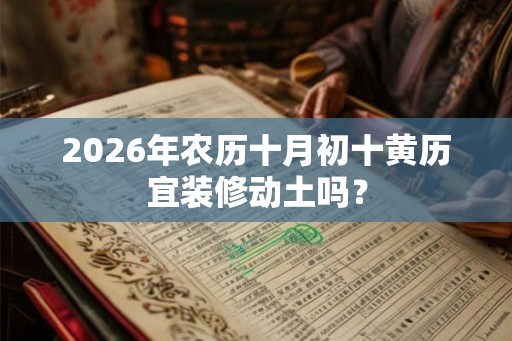 2026年农历十月初十黄历宜装修动土吗？