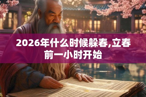 2026年什么时候躲春,立春前一小时开始