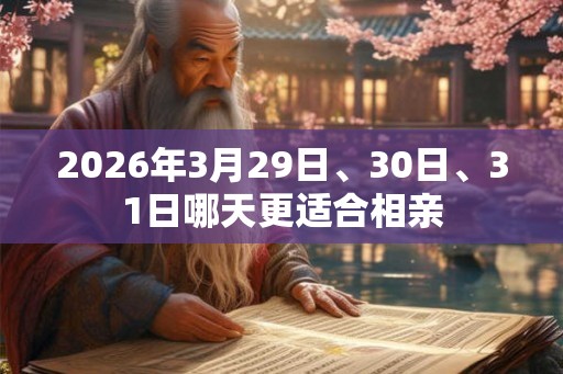 2026年3月29日、30日、31日哪天更适合相亲