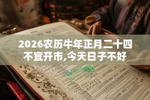 2026农历牛年正月二十四不宜开市,今天日子不好