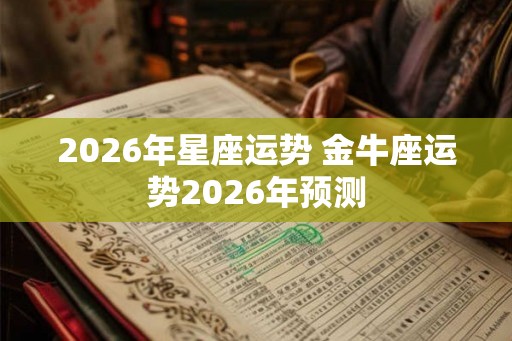 2026年星座运势 金牛座运势2026年预测