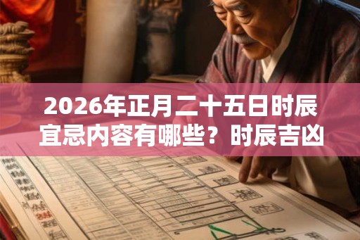 2026年正月二十五日时辰宜忌内容有哪些？时辰吉凶表