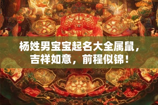 杨姓男宝宝起名大全属鼠，吉祥如意，前程似锦！