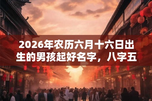 2026年农历六月十六日出生的男孩起好名字，八字五行起名大全
