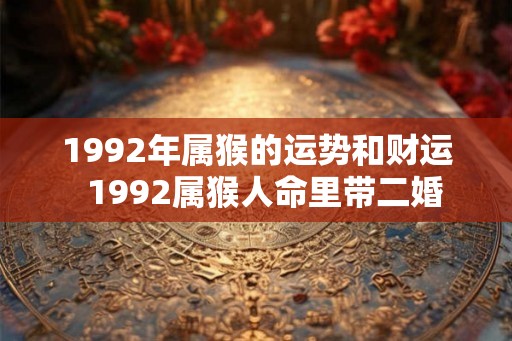 1992年属猴的运势和财运  1992属猴人命里带二婚