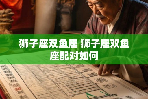 狮子座双鱼座 狮子座双鱼座配对如何