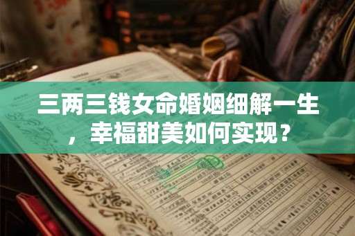 三两三钱女命婚姻细解一生，幸福甜美如何实现？