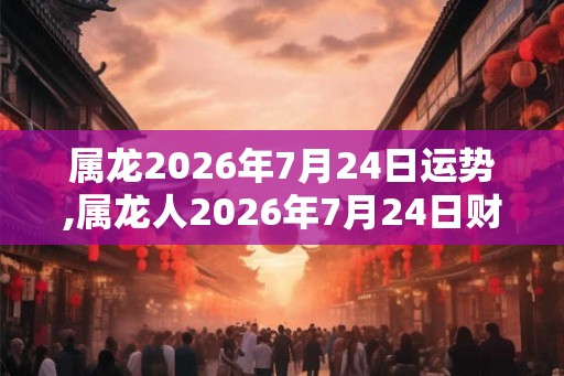 属龙2026年7月24日运势,属龙人2026年7月24日财运,生肖龙2026年7月24日运势