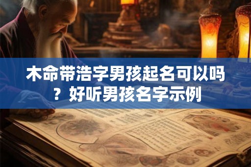 木命带浩字男孩起名可以吗？好听男孩名字示例