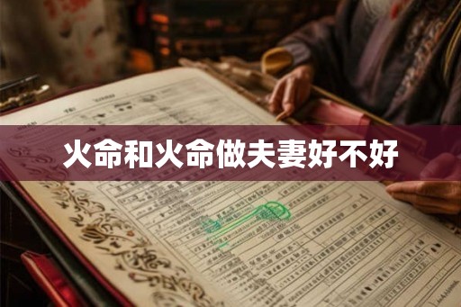 火命和火命做夫妻好不好
