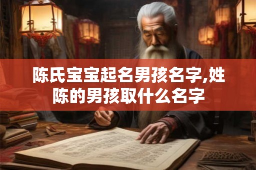陈氏宝宝起名男孩名字,姓陈的男孩取什么名字