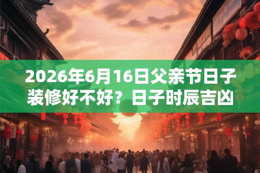 2026年6月16日父亲节日子装修好不好？日子时辰吉凶如何？