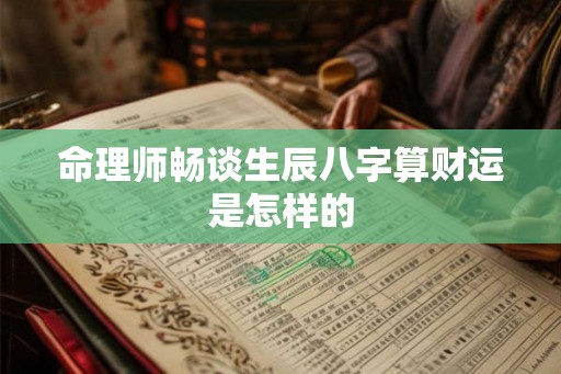 命理师畅谈生辰八字算财运是怎样的