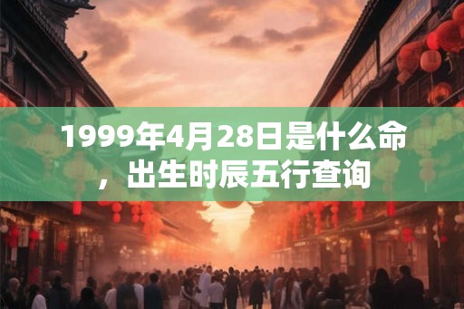 1999年4月28日是什么命，出生时辰五行查询