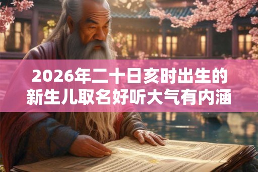 2026年二十日亥时出生的新生儿取名好听大气有内涵