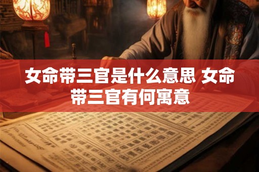 女命带三官是什么意思 女命带三官有何寓意