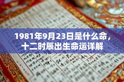 1981年9月23日是什么命，十二时辰出生命运详解
