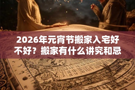 2026年元宵节搬家入宅好不好？搬家有什么讲究和忌讳？