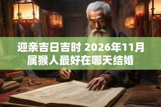 迎亲吉日吉时 2026年11月属猴人最好在哪天结婚