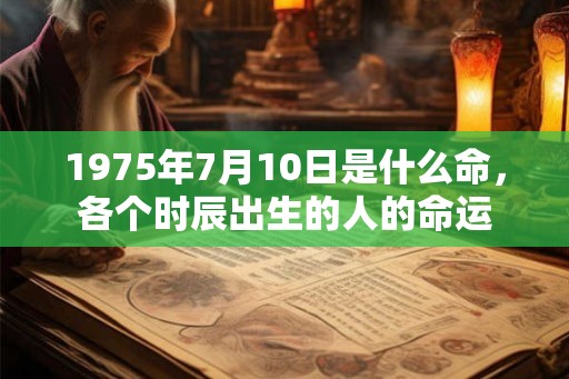 1975年7月10日是什么命，各个时辰出生的人的命运