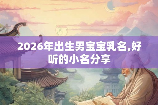 2026年出生男宝宝乳名,好听的小名分享