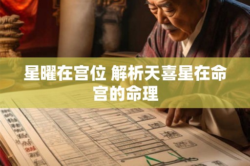 星曜在宫位 解析天喜星在命宫的命理