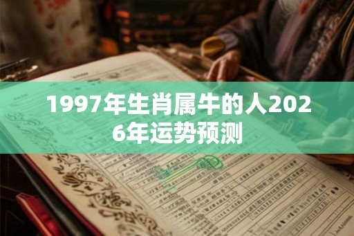 1997年生肖属牛的人2026年运势预测