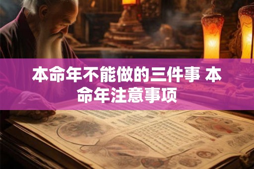 本命年不能做的三件事 本命年注意事项